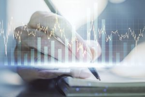 Abstract financial growth graphic for behavioral health business strategy