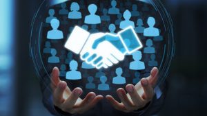Business partners collaborating successfully in a behavioral health organization