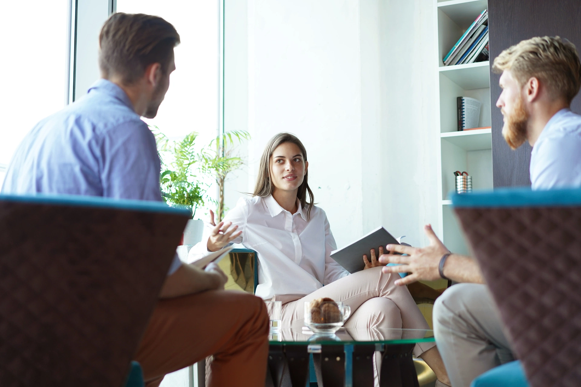 Two behavioral health professionals in a collaborative consultation session